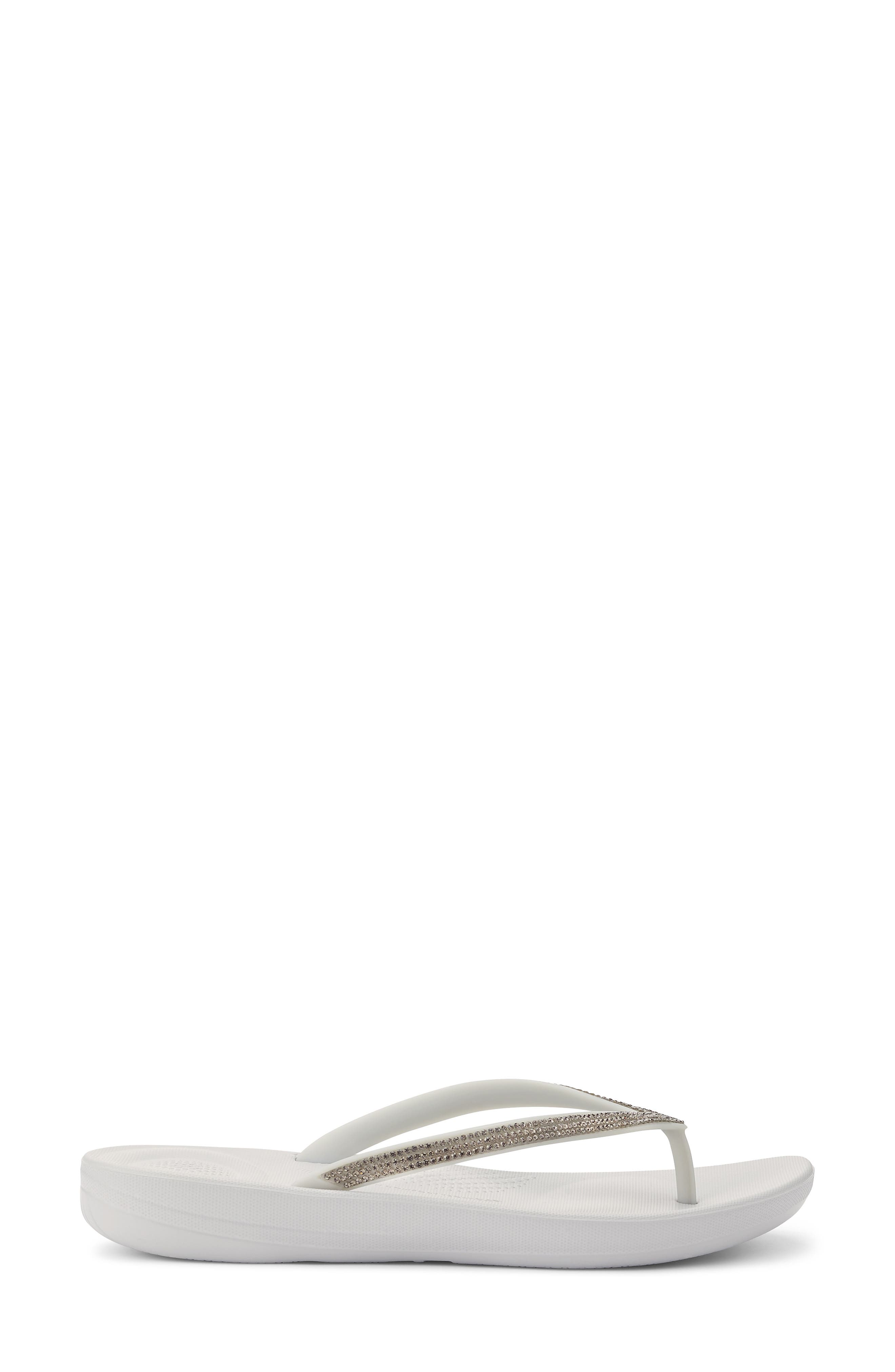 iQushion™ Splash Crystal Flip Flop, Alternate, color, SOFT GREY