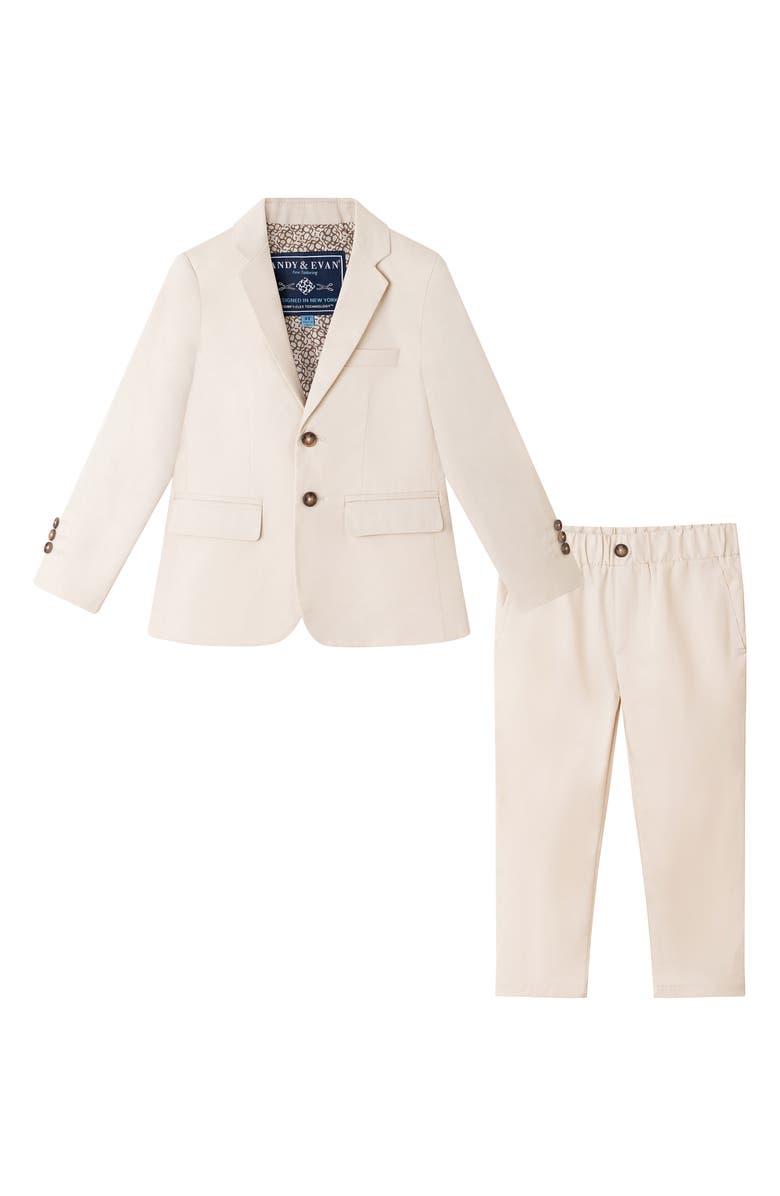 Andy & Evan Kids' Cotton Blend Suit, Main, color,