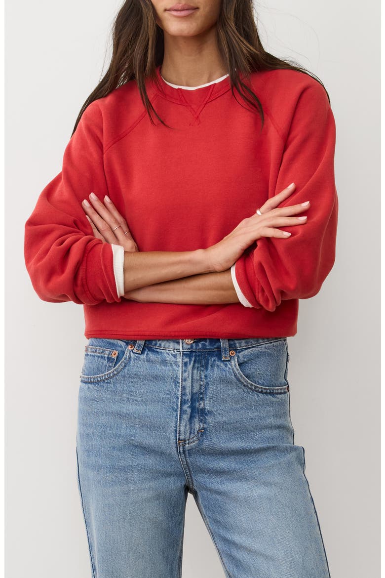 Cloud 9 Fleece Reversible Sweatshirt, Main, color, CHERRY RED