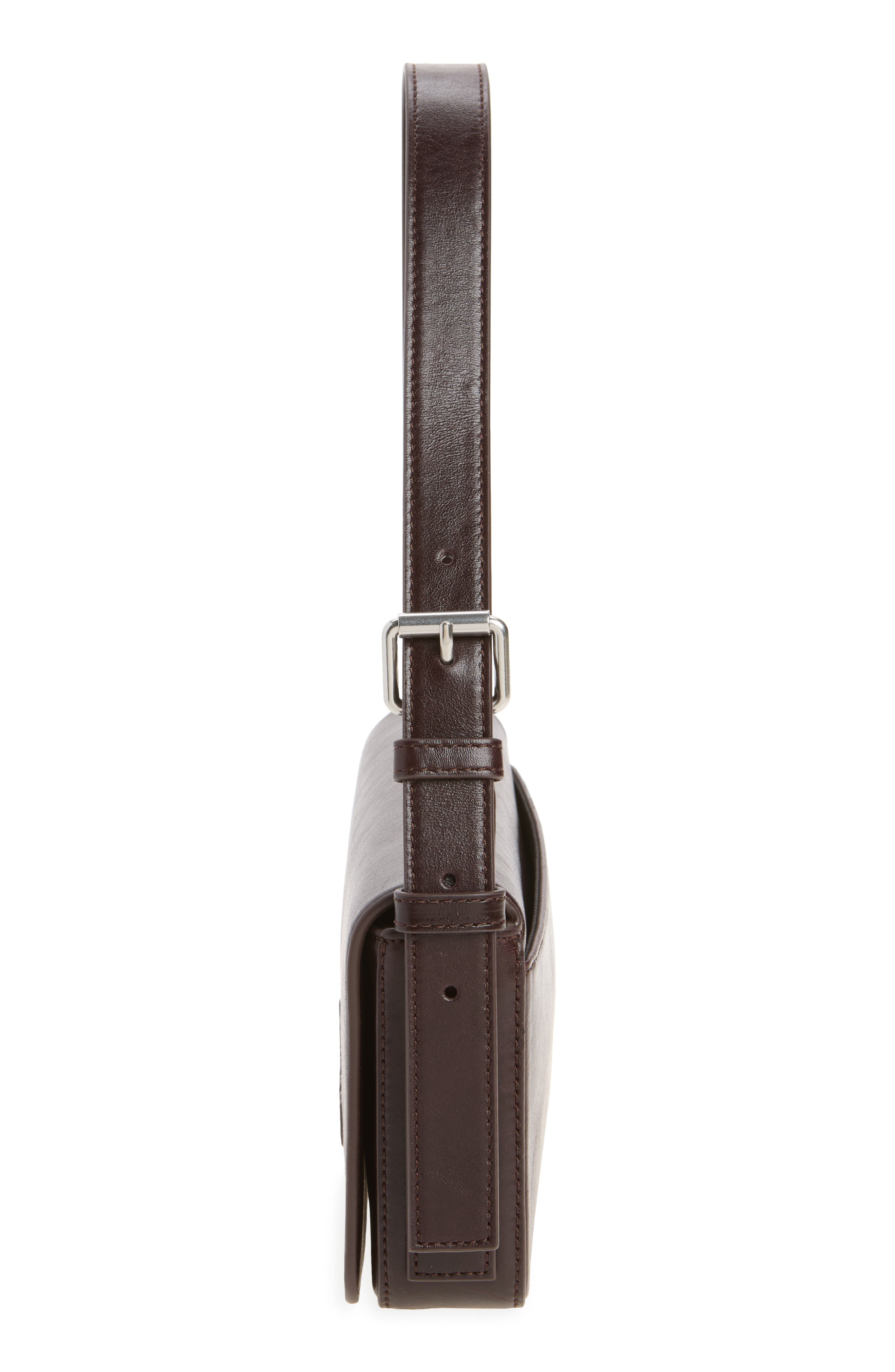Punch Flap Leather Shoulder Bag, Alternate, color, OXBLOOD