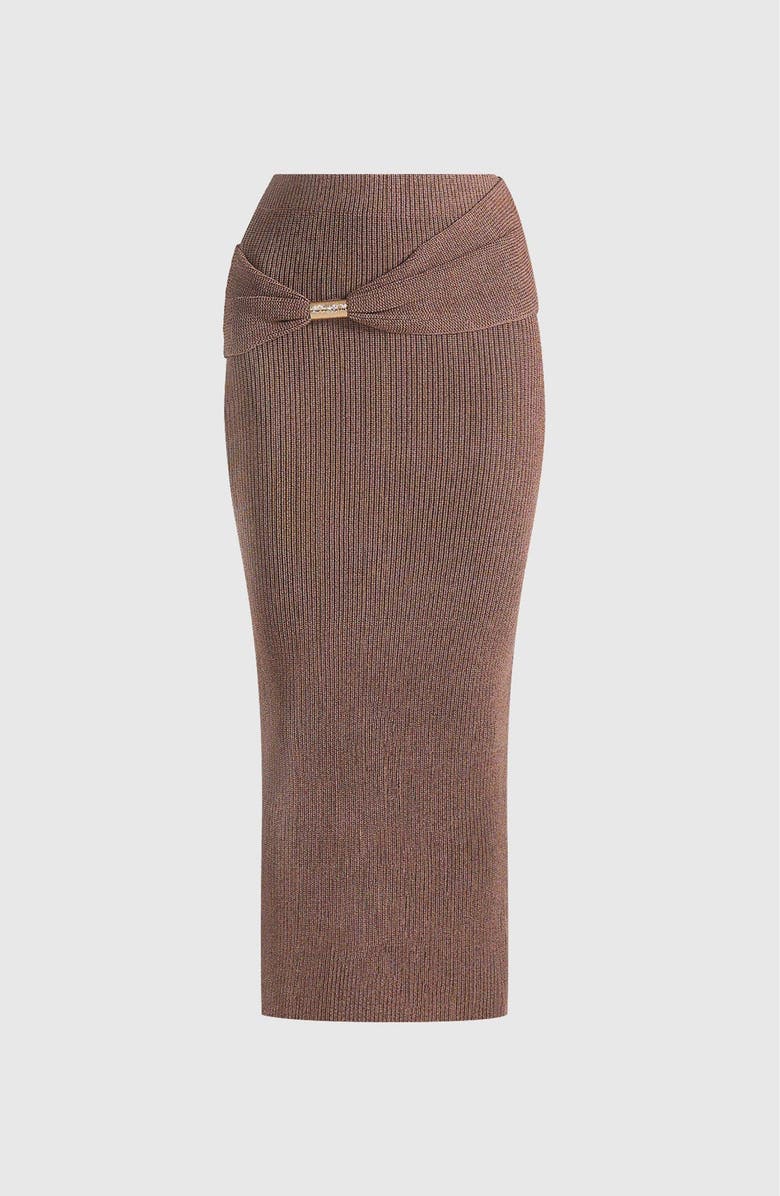 Manière De Voir Amy Asymmetric Midaxi Skirt With Hardware Detail, Main, color, Taupe