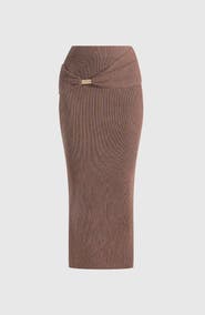 Manière De Voir Amy Asymmetric Midaxi Skirt With Hardware Detail