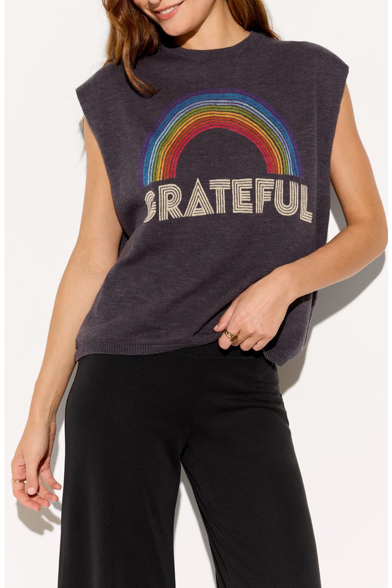 Rainbow Heart Shore Sleeveless Knit Top, Main, color, VINTAGE BLACK