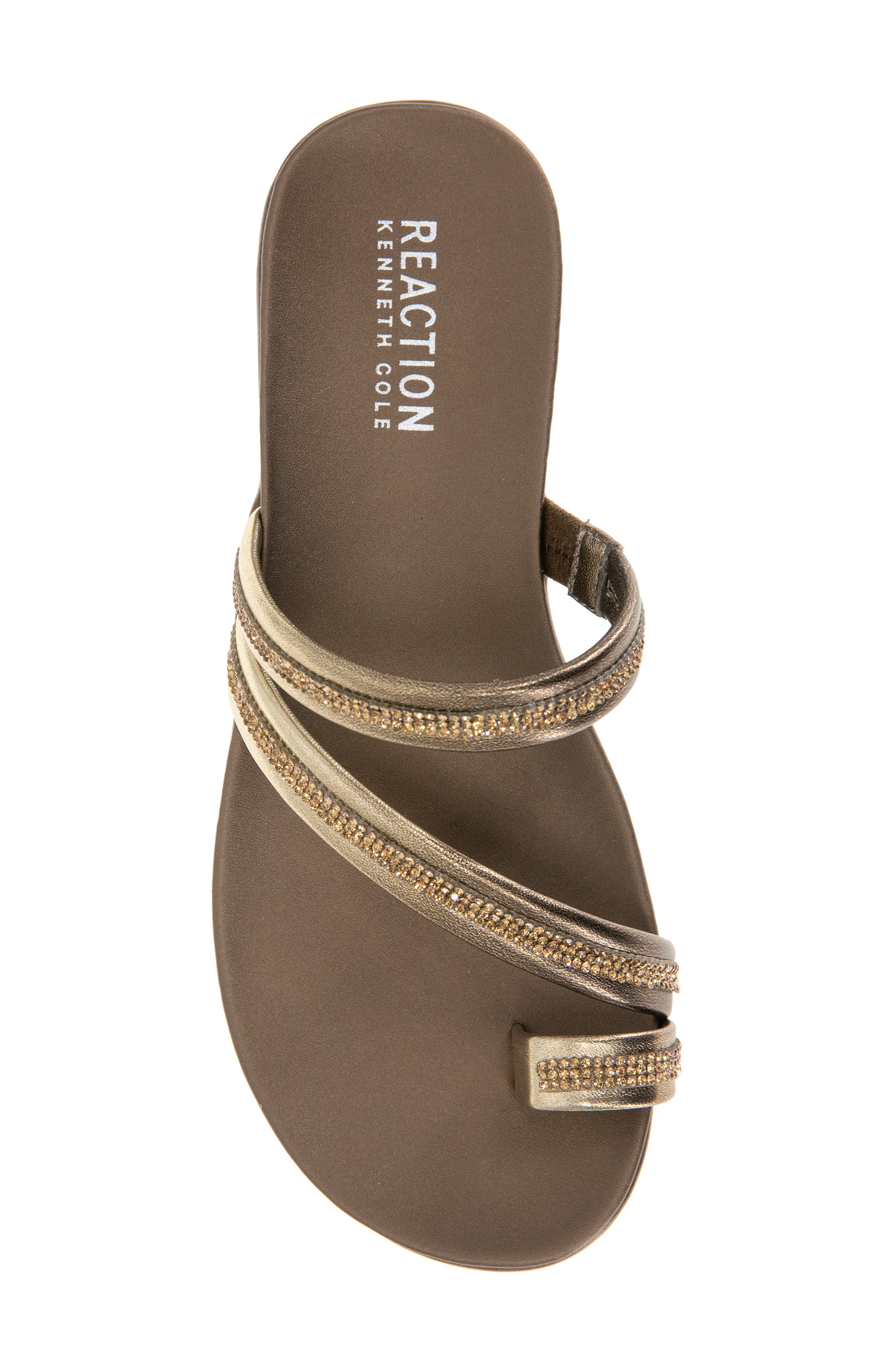Gia Crystal Strap Slide Sandal, Alternate, color, BRONZE