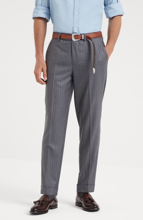 Brunello Cucinelli Men's Batavia Formal Fit Trousers In Grey