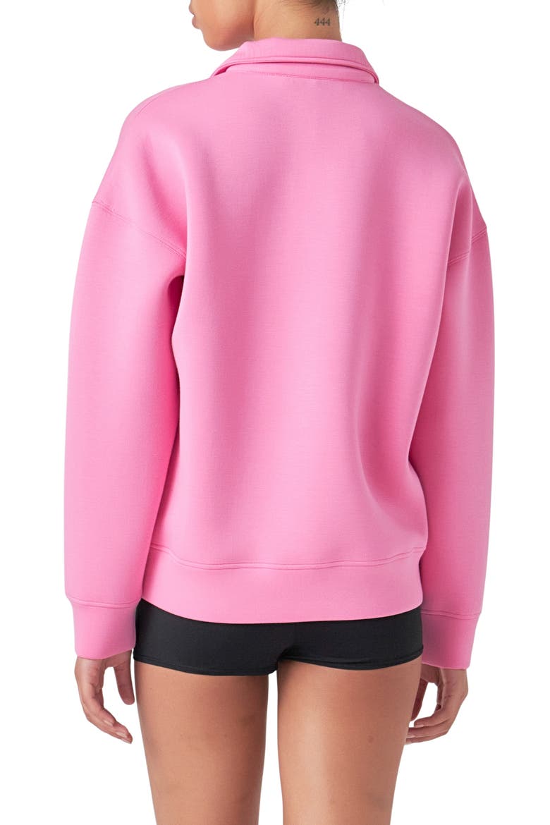 Scuba Knit Quarter Zip Pullover, Alternate, color, PINK