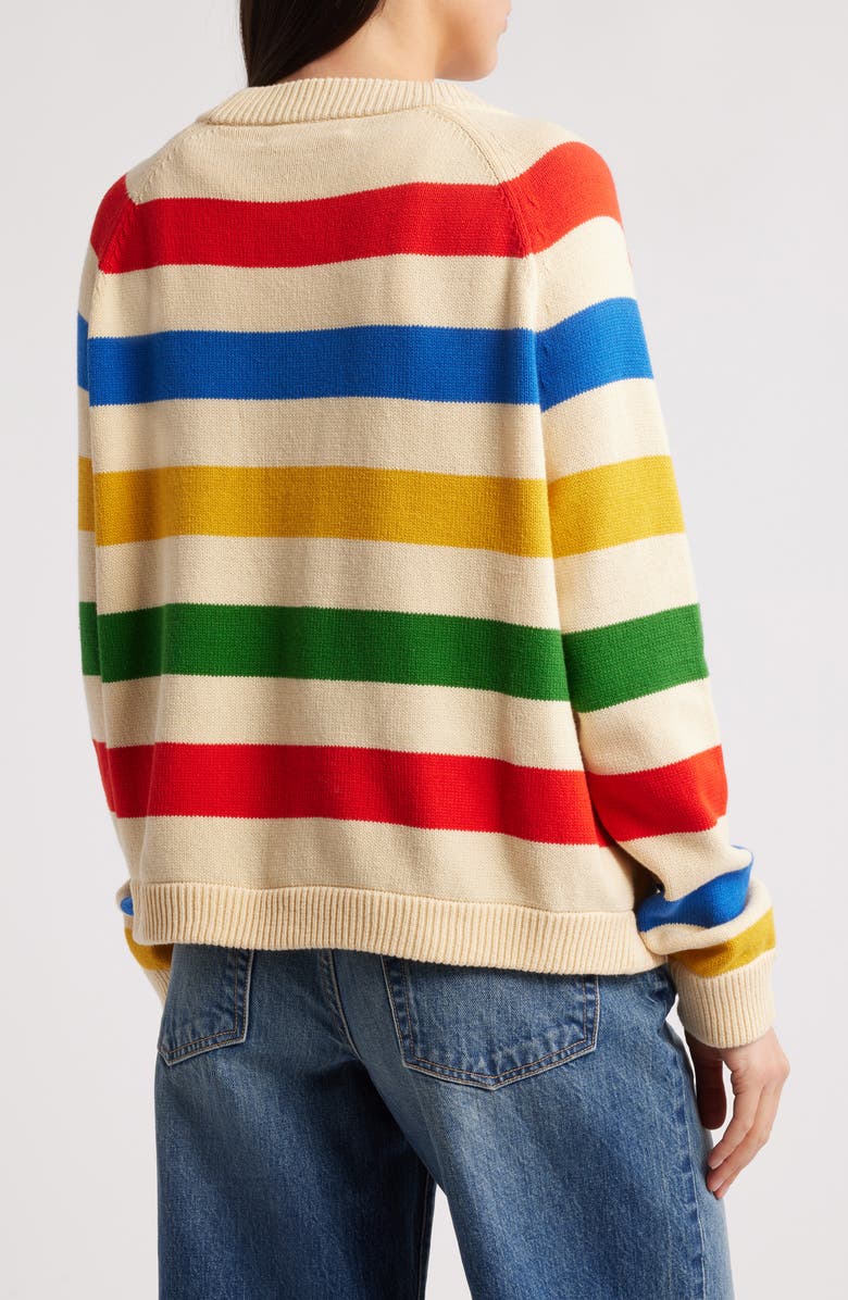 THE GREAT. The Varsity Stripe Cardigan, Alternate, color, 