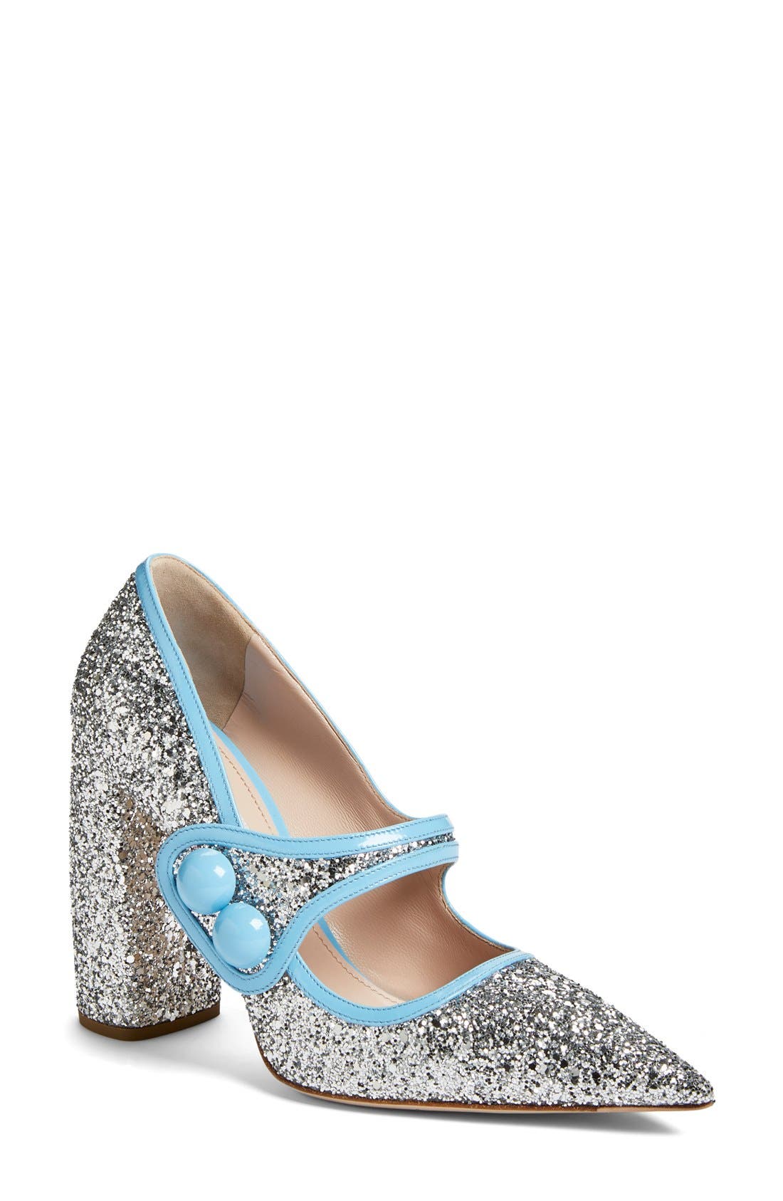Miu Miu Glitter Mary Jane, Main, color, 