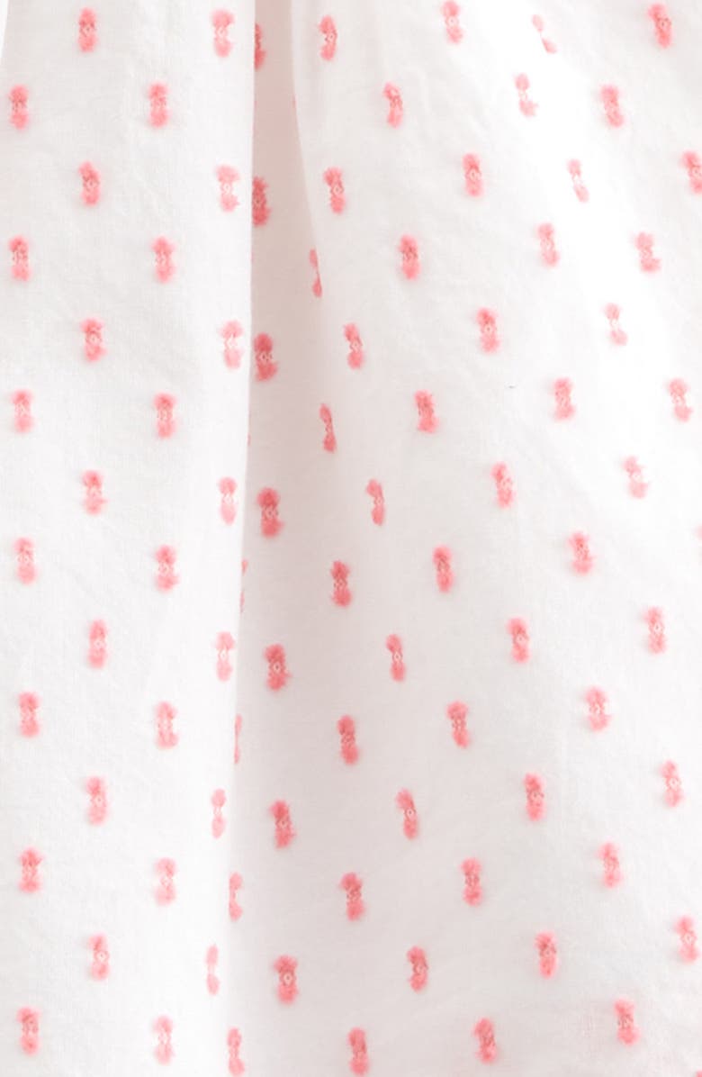 Nordstrom Square Neck Cotton Flutter Top & Shorts Set, Alternate, color, White- Pink