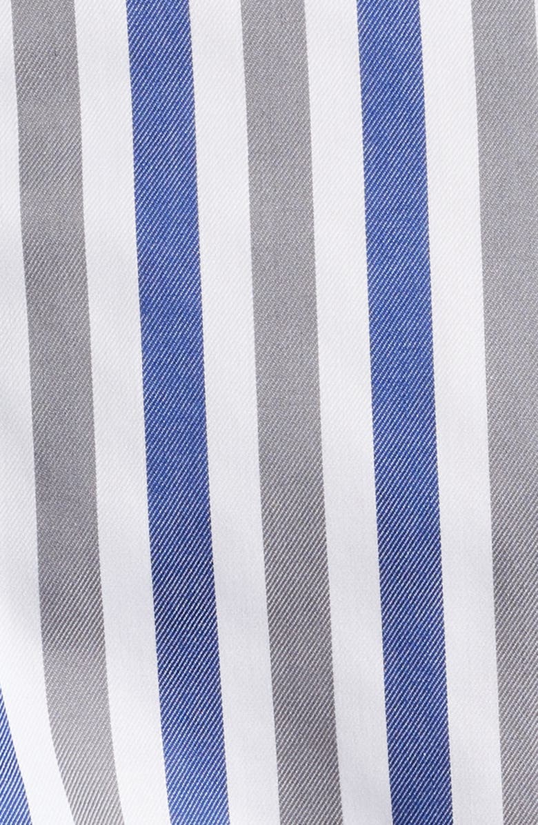 1863 by Eterna Slim Fit Stripe Non-Iron Cotton Twill Dress Shirt, Alternate, color, Blue Grey