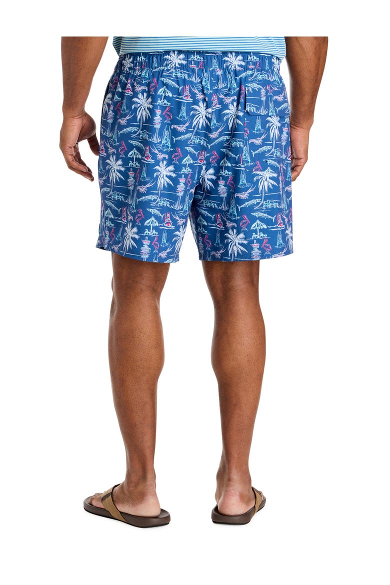 Big & Tall Printed Chappy Swim Trunks, Alternate, color, KEYS MOONSHINE