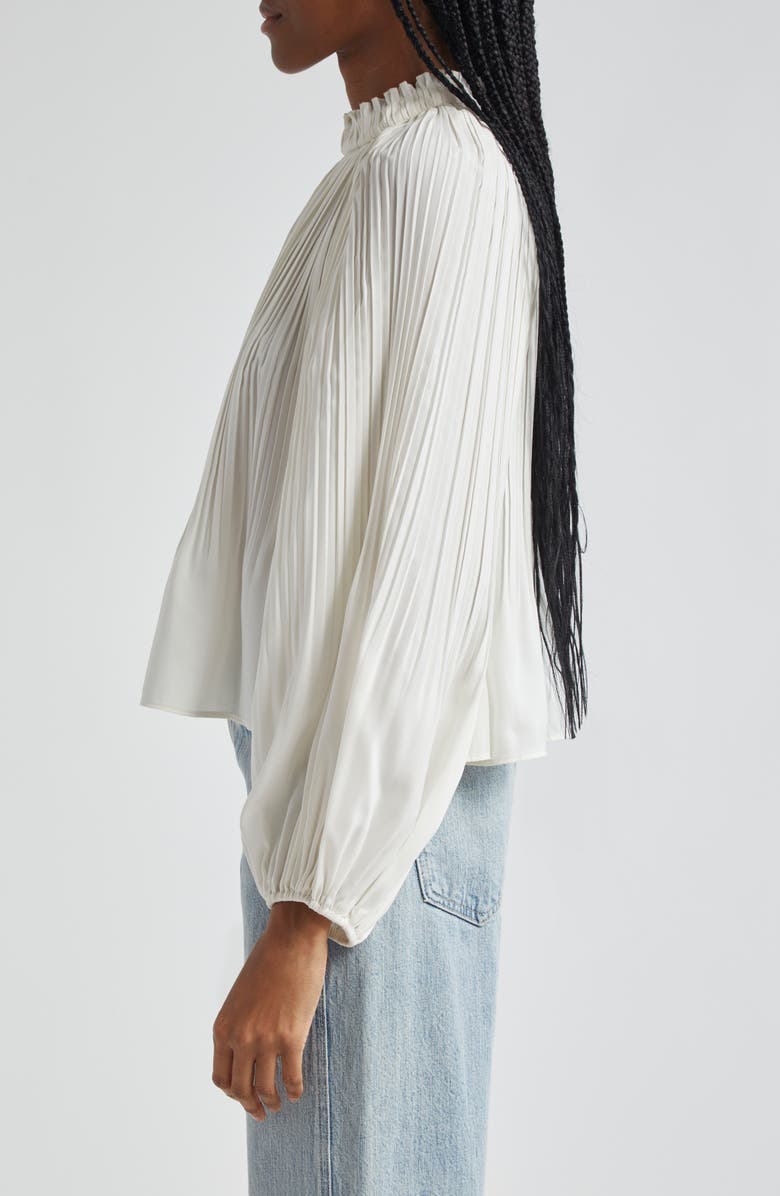 Veronica Beard Walker Pleated Top, Alternate, color, Ivory