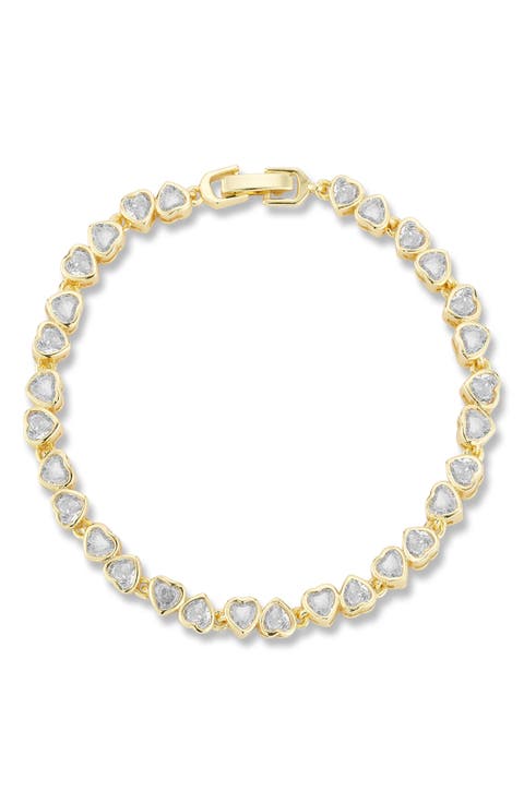 Heart Cubic Zirconia Tennis Bracelet