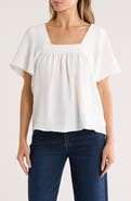 Bobeau Square Neck Short Sleeve Top