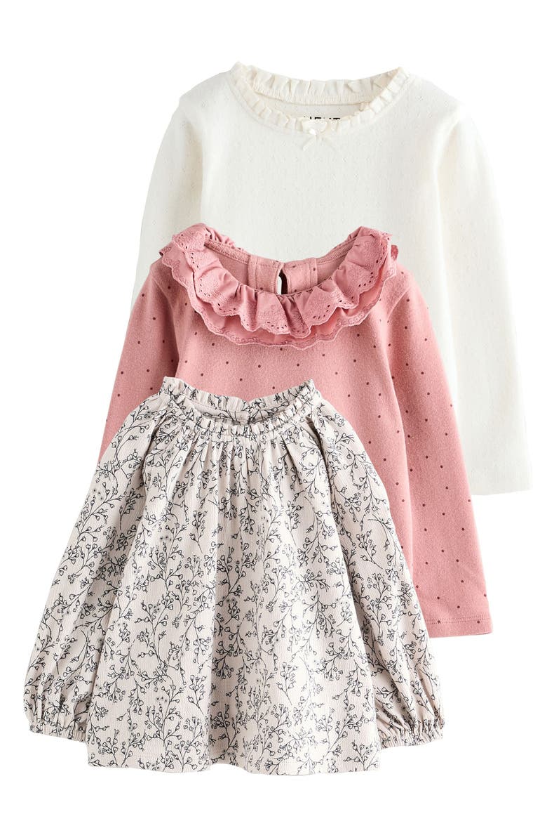 NEXT Kids
3-Pack Assorted Cotton Ruffle Tops, Main, color, Pink