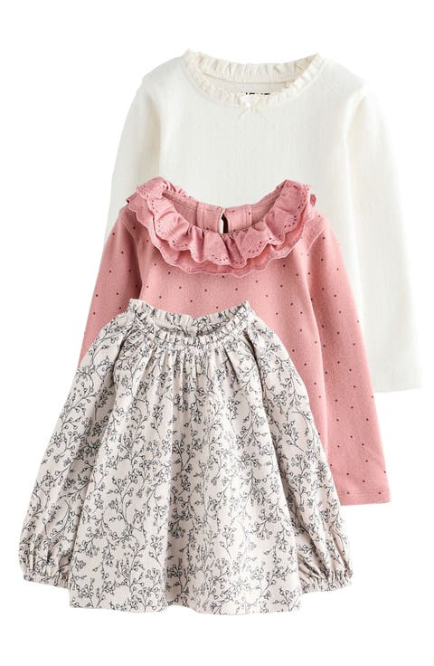 Kids' 3-Pack Assorted Cotton Ruffle Tops (Toddler & Little Kid)