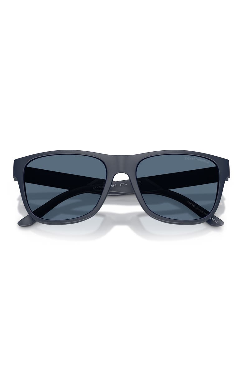 56mm Square Sunglasses, Alternate, color, MATTE BLUE / DARK BLUE