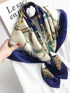 SILKSILKY Pure Mulberry Silk Printed Square Shawl Scarf