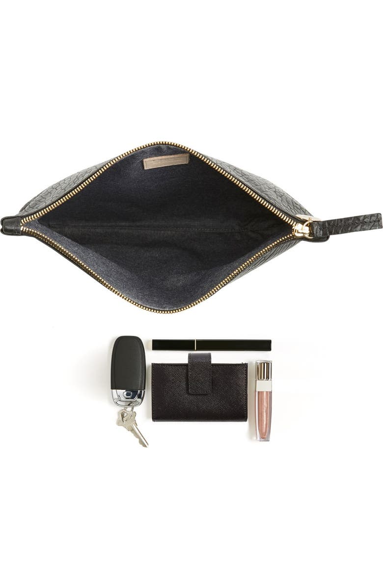 Clare V. Leather Foldover Clutch, Alternate, color,