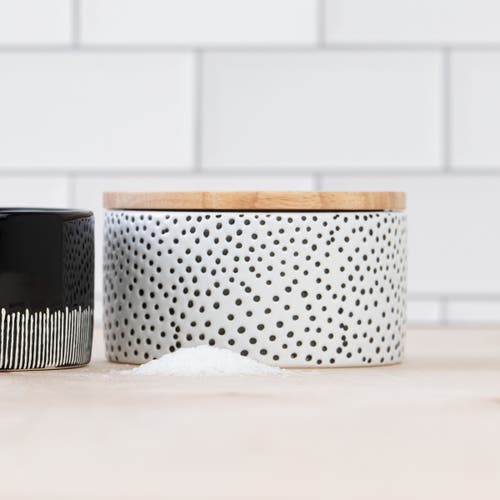 Totalee Gift Dotty Pinch Jar Ceramic White 9 oz In Multi