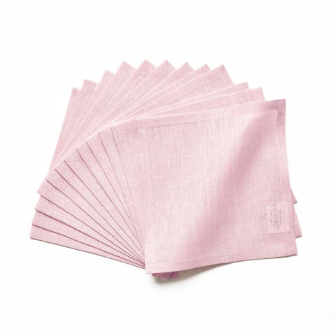Linen Cocktail Napkins Set of 12 - Athena