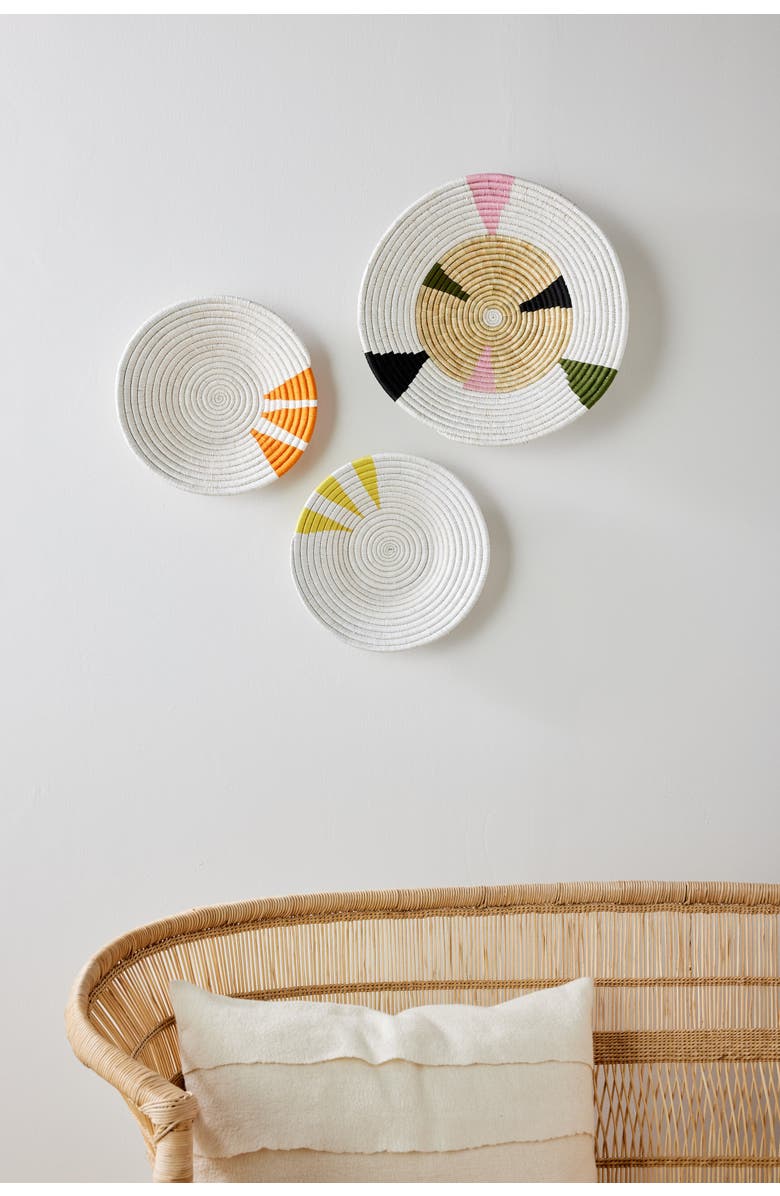 kanju Interiors Moja Yellow Wall Basket, Main, color, Yellow