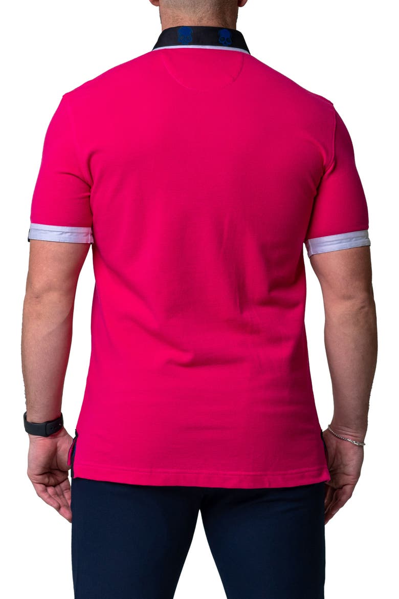 Mozartsolidskull Fuchsia Piqué Button-Down Polo, Alternate, color, PINK