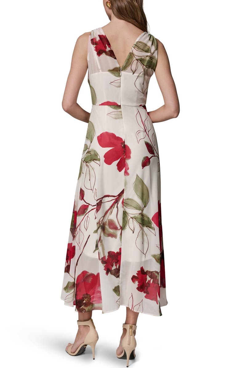 Donna Karan New York Print Sleeveless High-Low Maxi Dress, Alternate, color, Azalea Multi