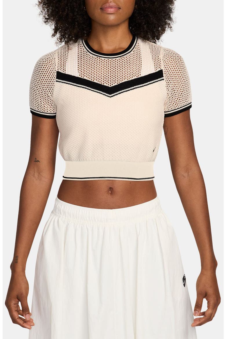 Sportswear Chill Crop Top, Main, color, CHALK/ BLACK/ BLACK