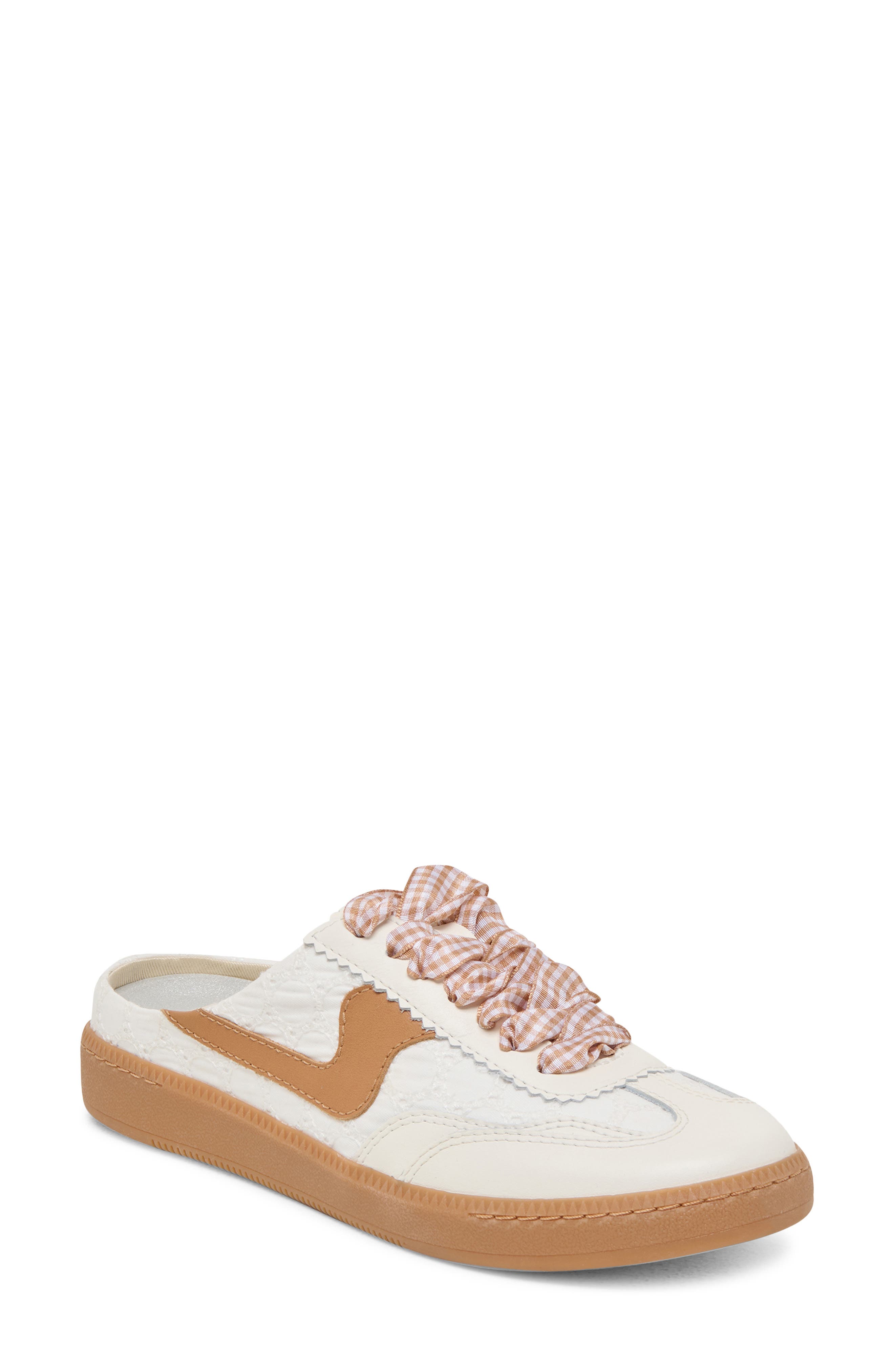 Notice Mule Sneaker, Main, color, WHITE/PINK EYELET