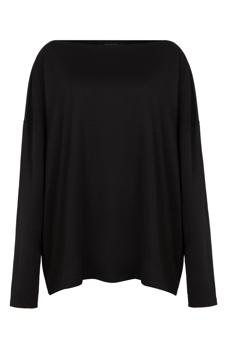 AllSaints Rita Boatneck Long Sleeve Oversize T-Shirt, Alternate, color,