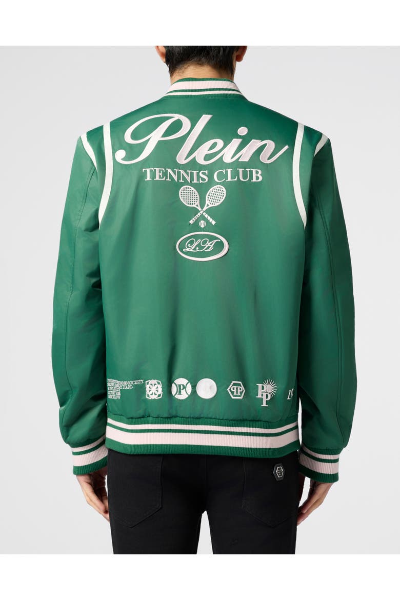 College Bomber Tennis Club Men, Alternate, color, green