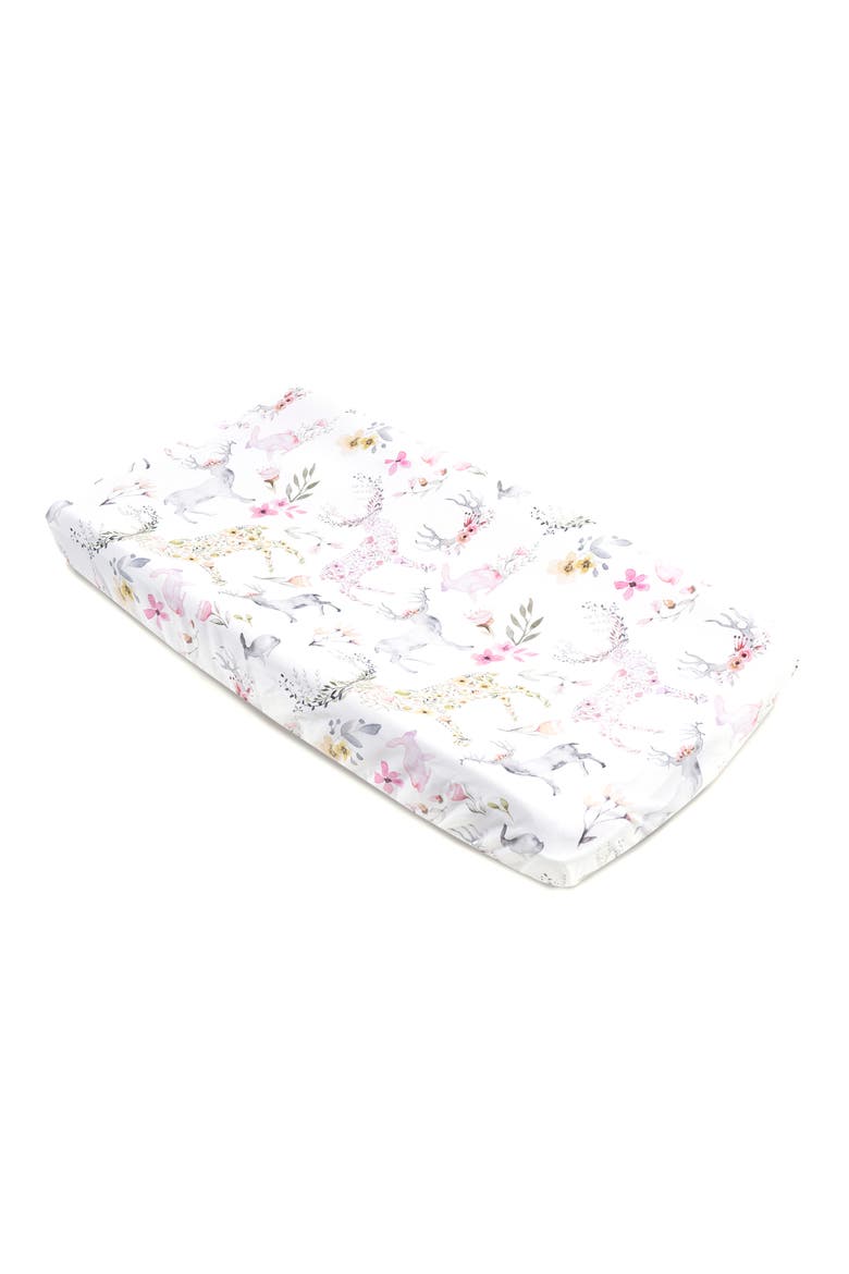 Fawn Changing Pad Cover & Fitted Crib Sheet Set, Alternate, color, BLUSH