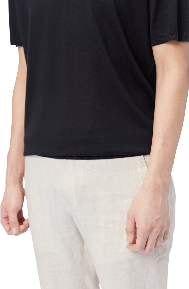 GOBI Mongolian Cashmere Silk Cashmere Polo Shirt, Alternate, color, Black