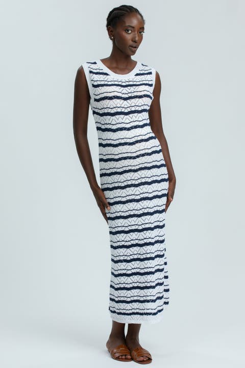 Paraggi Pointelle Knit Maternity Maxi Dress