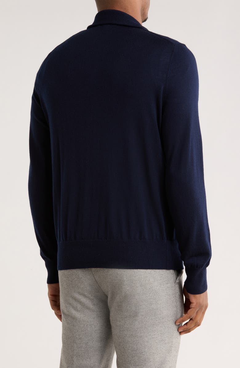 Brooks Brothers Swift Merino Wool Half Zip Pullover, Alternate, color, Navy