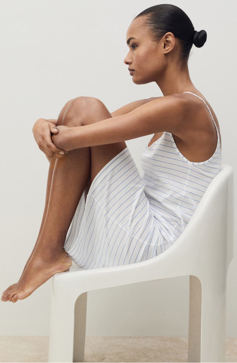 MANGO Stripe Cotton Nightgown, Alternate, color, 