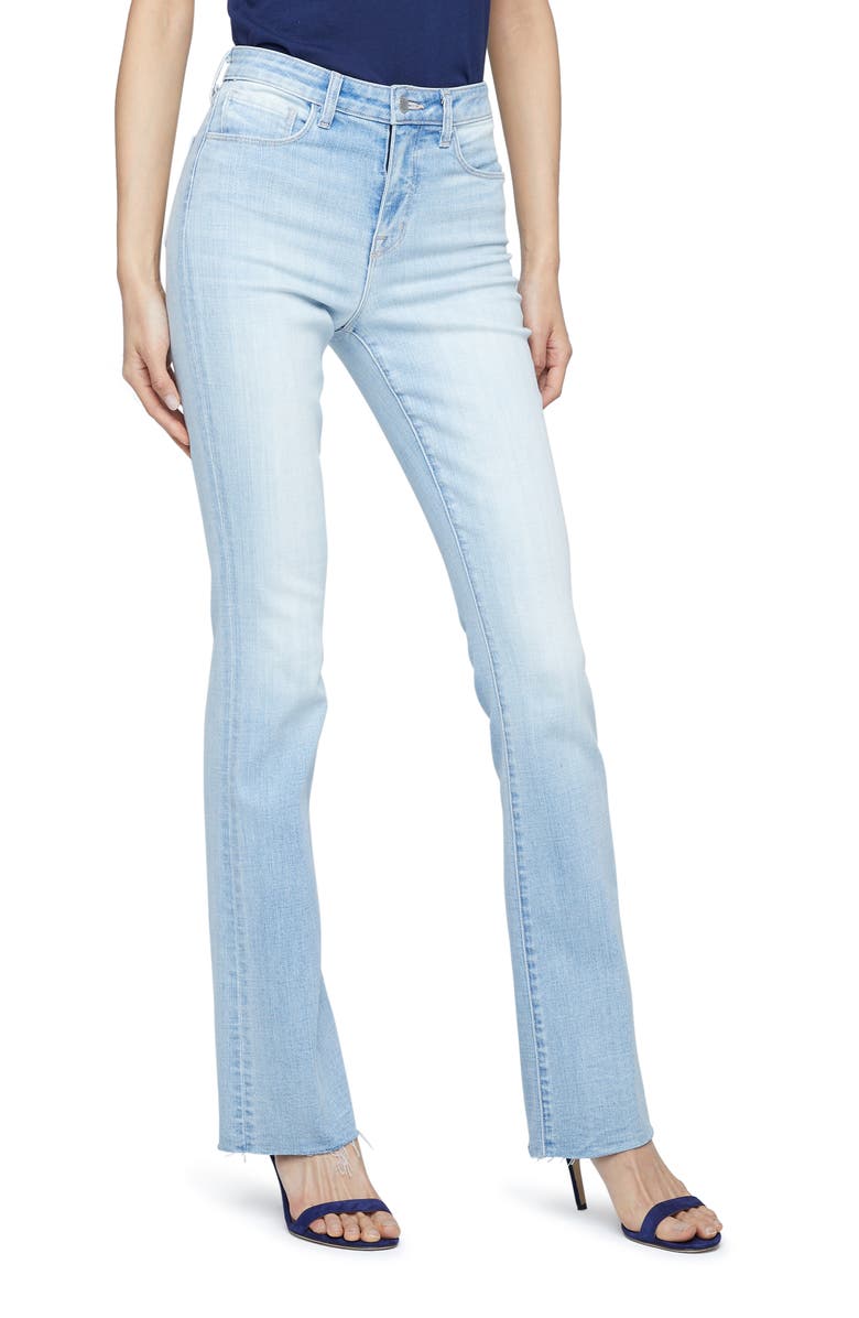 L'AGENCE Ruth High Waist Raw Hem Straight Leg Jeans, Alternate, color,