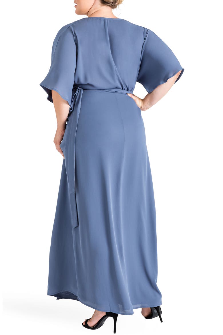 Olivia Wrap Maxi Dress, Alternate, color, SLATE