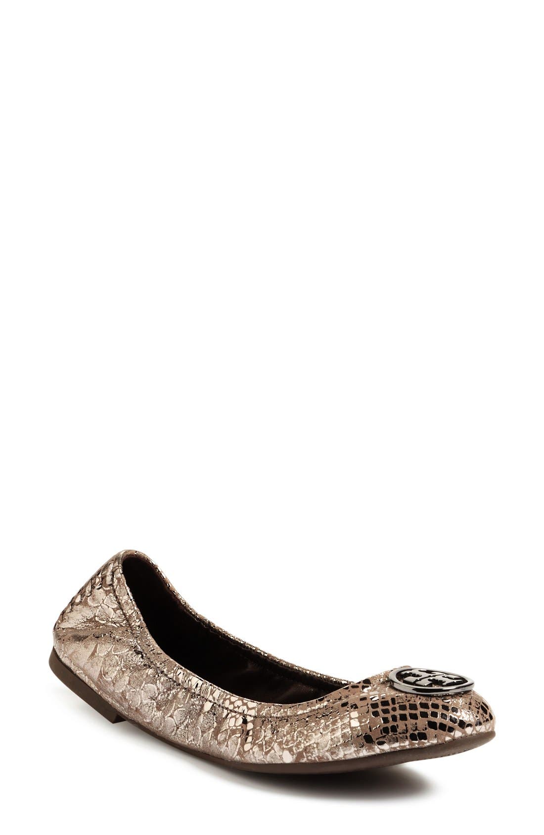 'Heidi' Ballet Flat (Nordstrom Exclusive), Main, color, PEWTER SNAKE