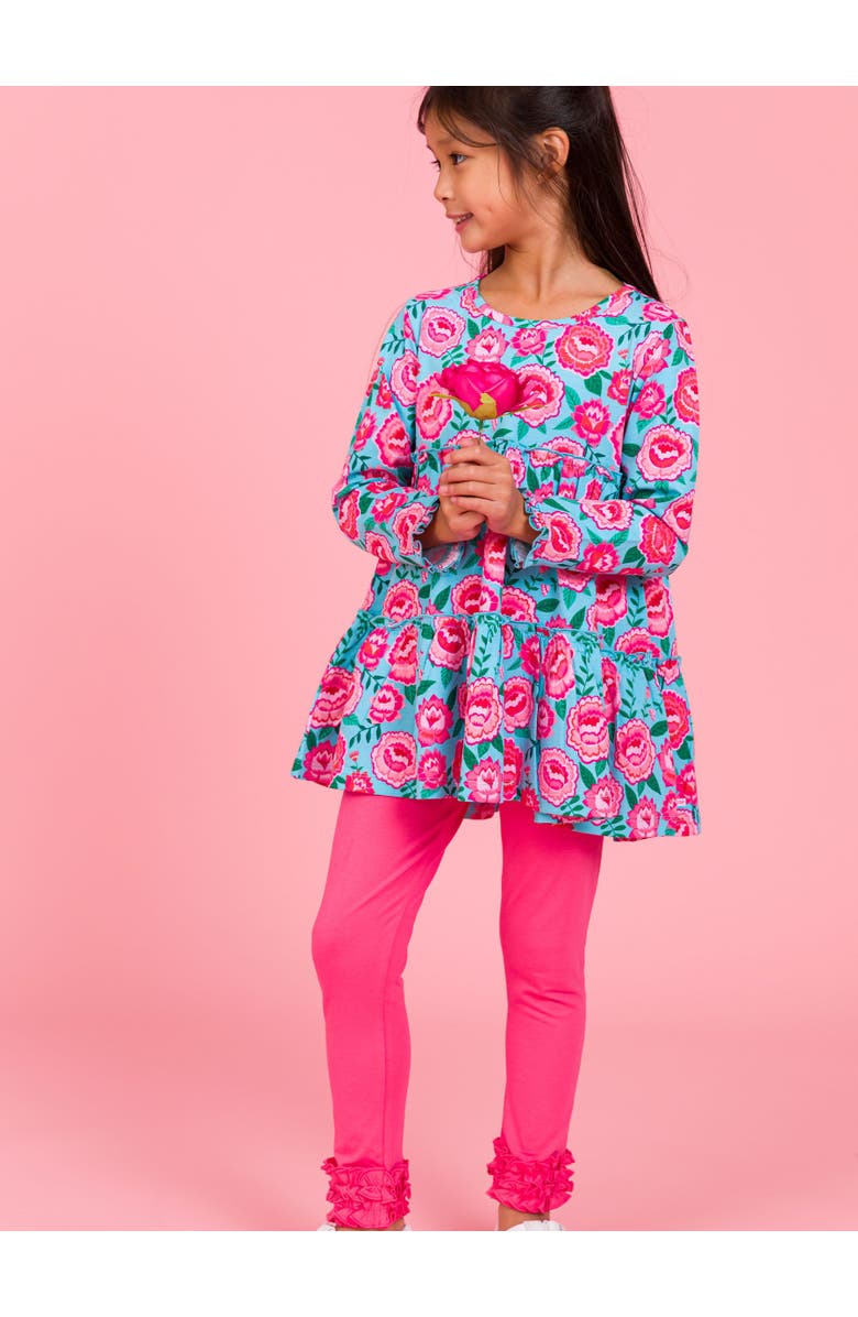 RuffleButts Knit Ruffle Tiered Tunic, Alternate, color, Bright Blossoms