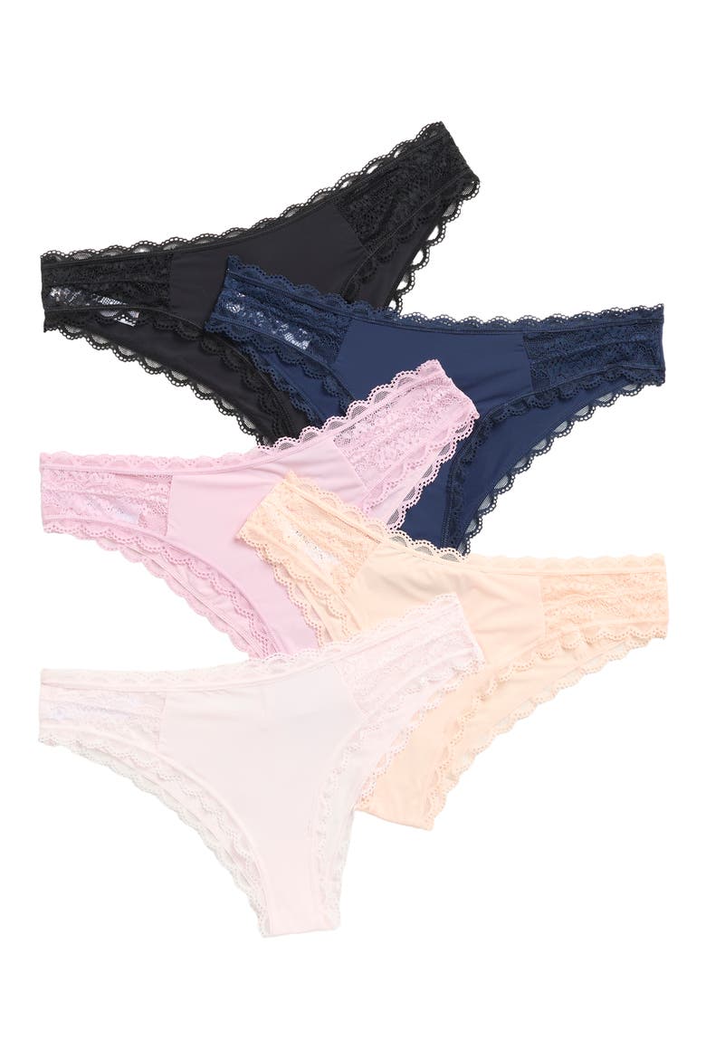 Ella Mid Rise Hipster Underwear - Pack of 5, Main, color, BASICS 2 (BAS2)