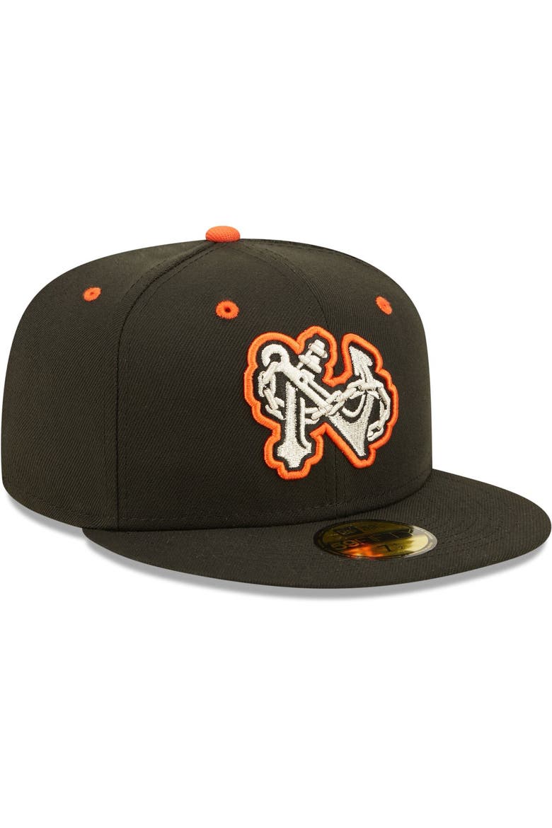 Men's New Era Black Norfolk Tides Authentic Collection Road 59FIFTY Fitted Hat, Alternate, color, Black