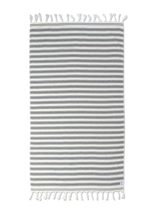 Bask Striped Organic Turkish Towel with Soft Terry Cloth Back