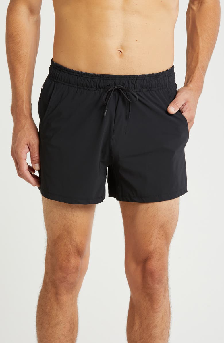 90 DEGREE BY REFLEX Warp End Zone 5-Inch Active Shorts, Main, color, 