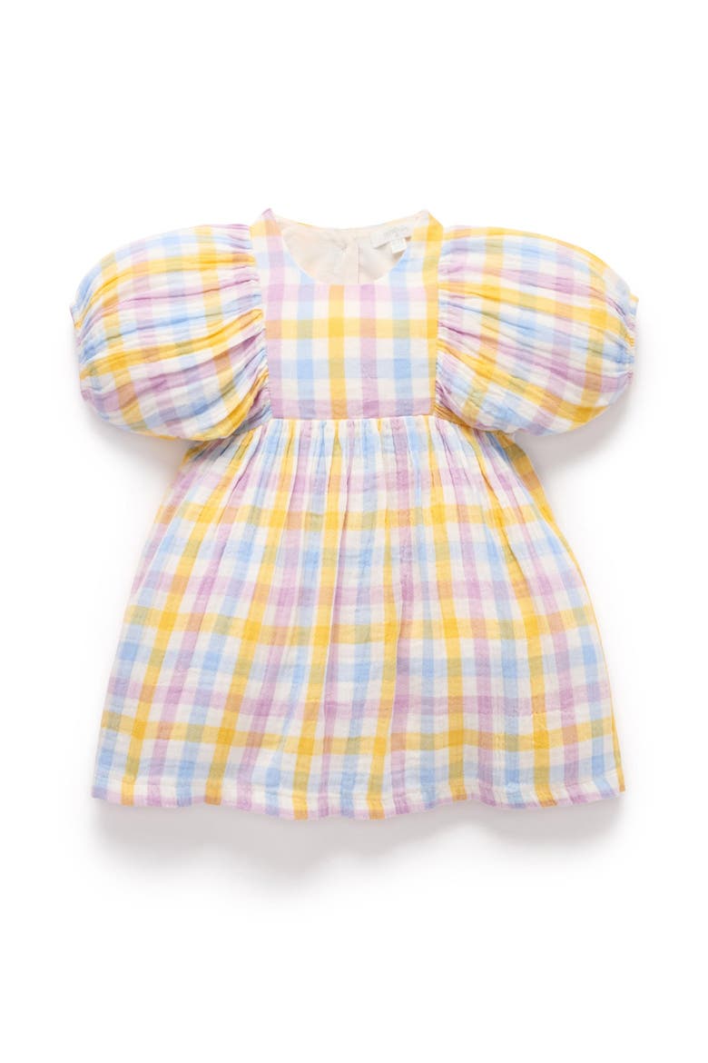 Gathered Dress, Main, color, Lila Check