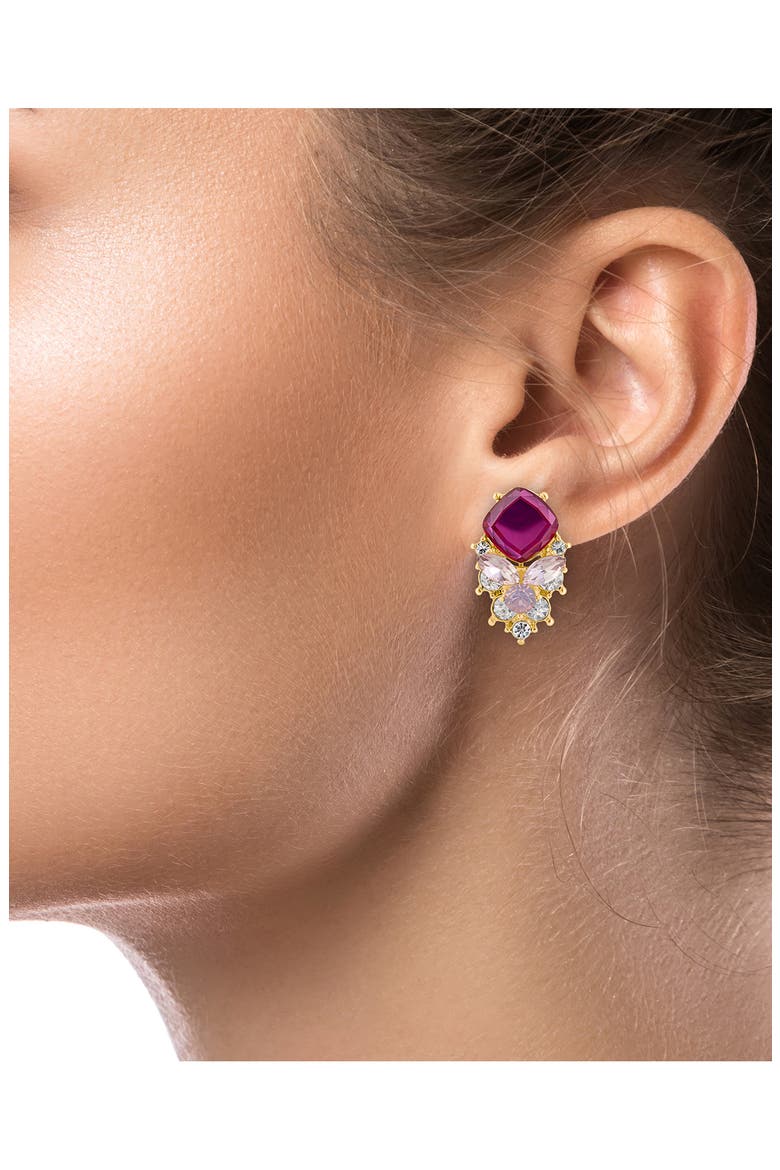 Crystal Chandelier Earrings (Nordstrom Exclusive), Alternate, color, PINK/ GOLD