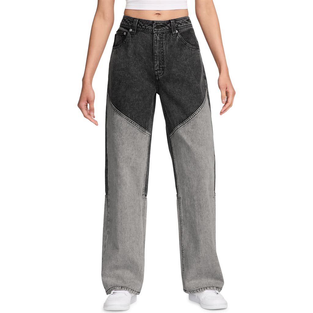 JORDAN JORDAN TWO-TONE STRAIGHT LEG JEANS