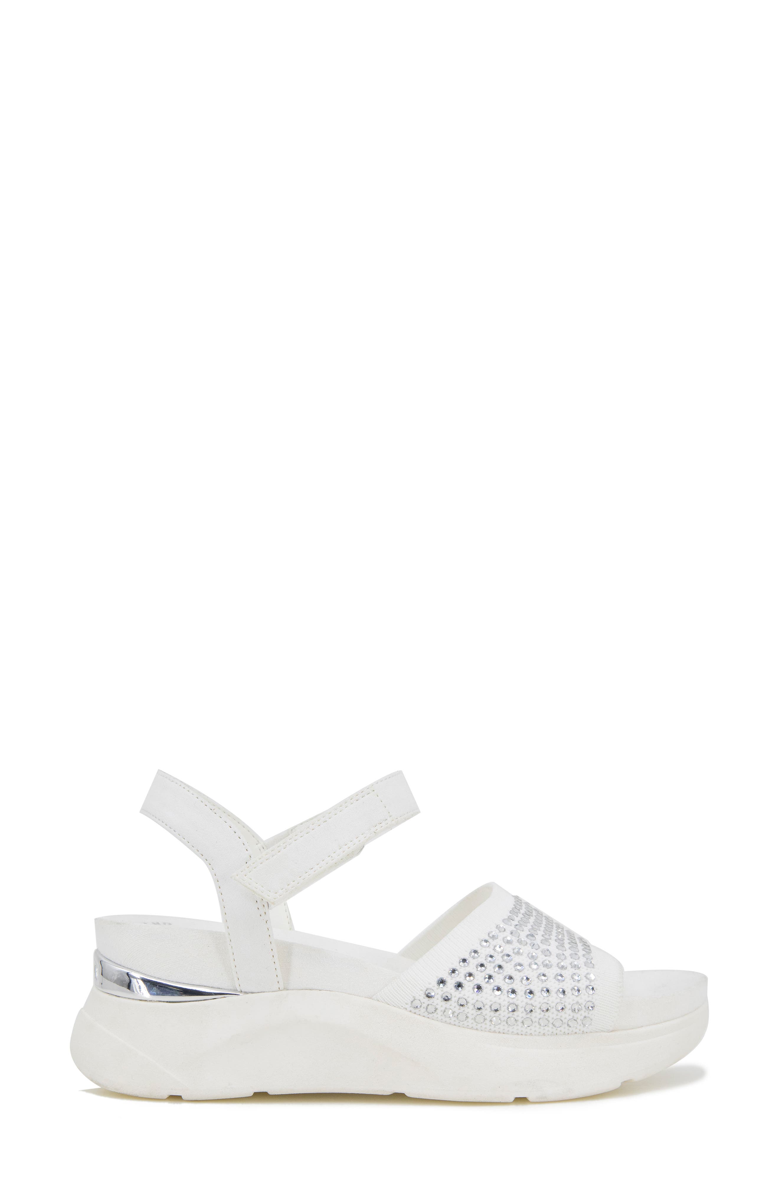 Reaction Kenneth Cole Hera Crystal Platform Sandal, Alternate, color, White Jewel