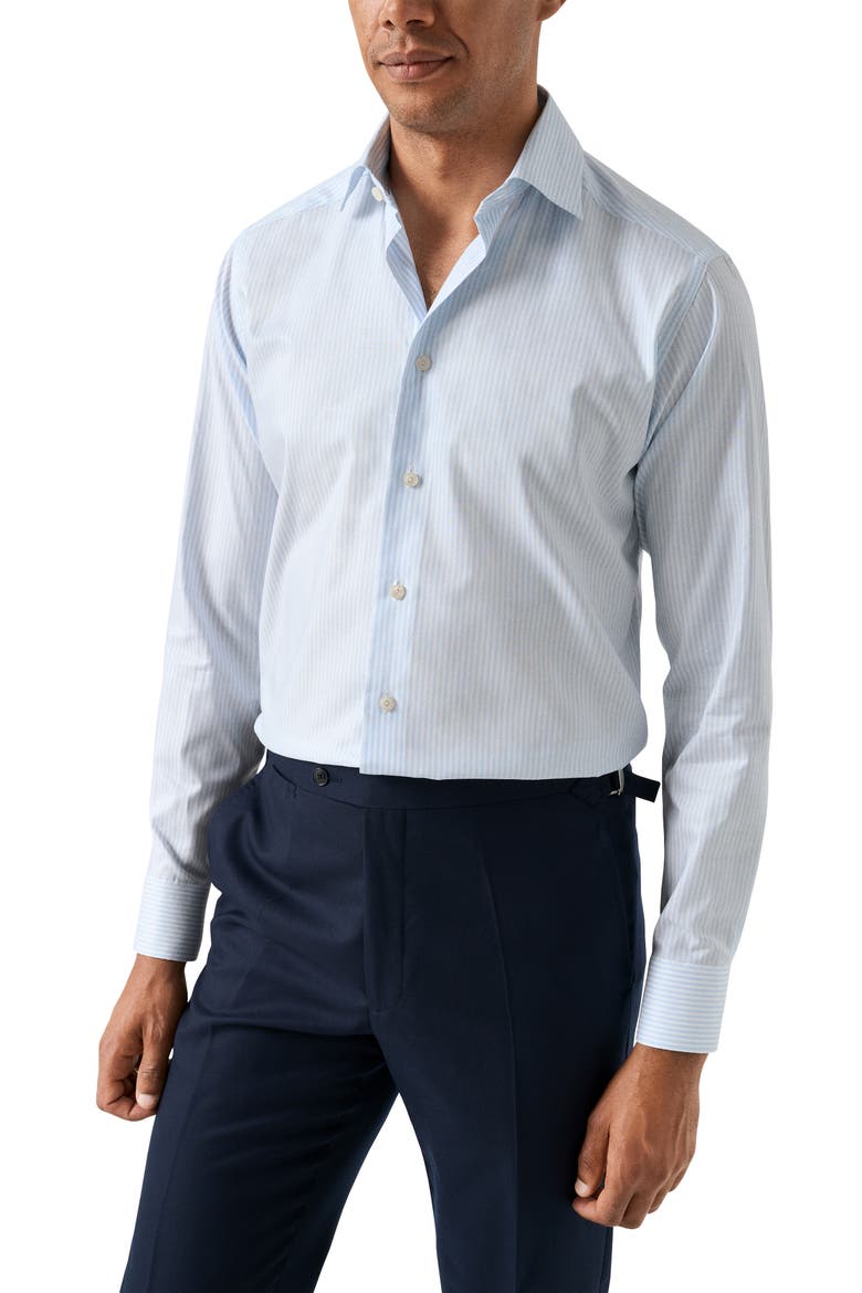 Contemporary Fit Bengal Stripe Shirt, Main, color, LIGHT BLUE